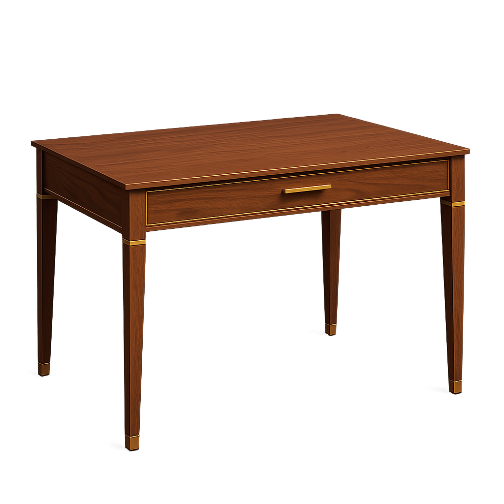 walnut writing desk with single drawer